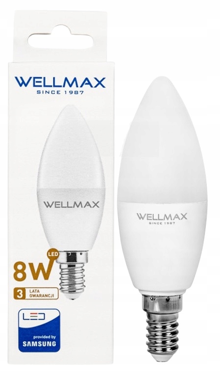 

Samsung Wellmax świeczka Led 8W 50W 4000K E14