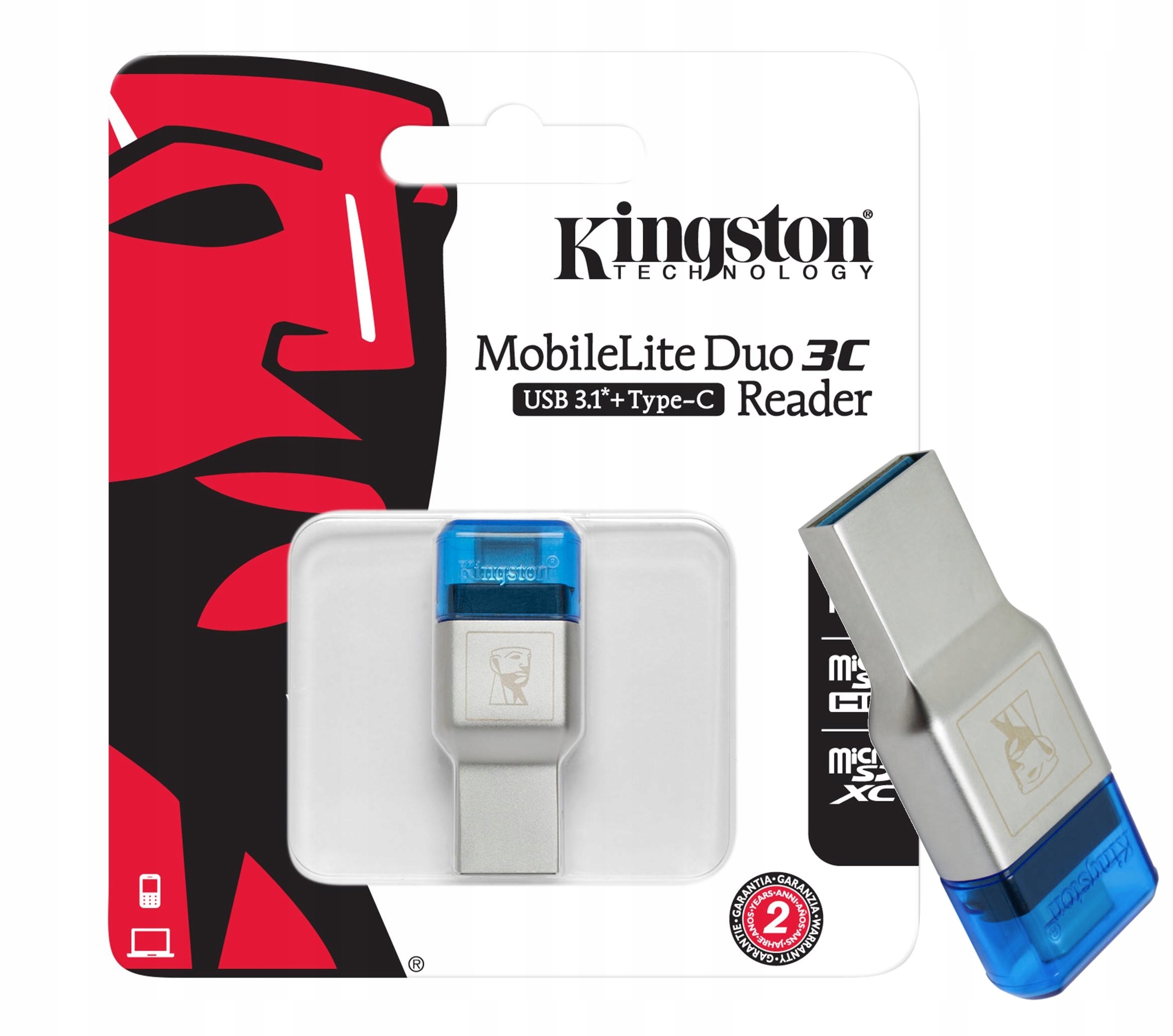 

Kingston MobileLite Duo 3C microSD, Usb 3.0, Usb-c