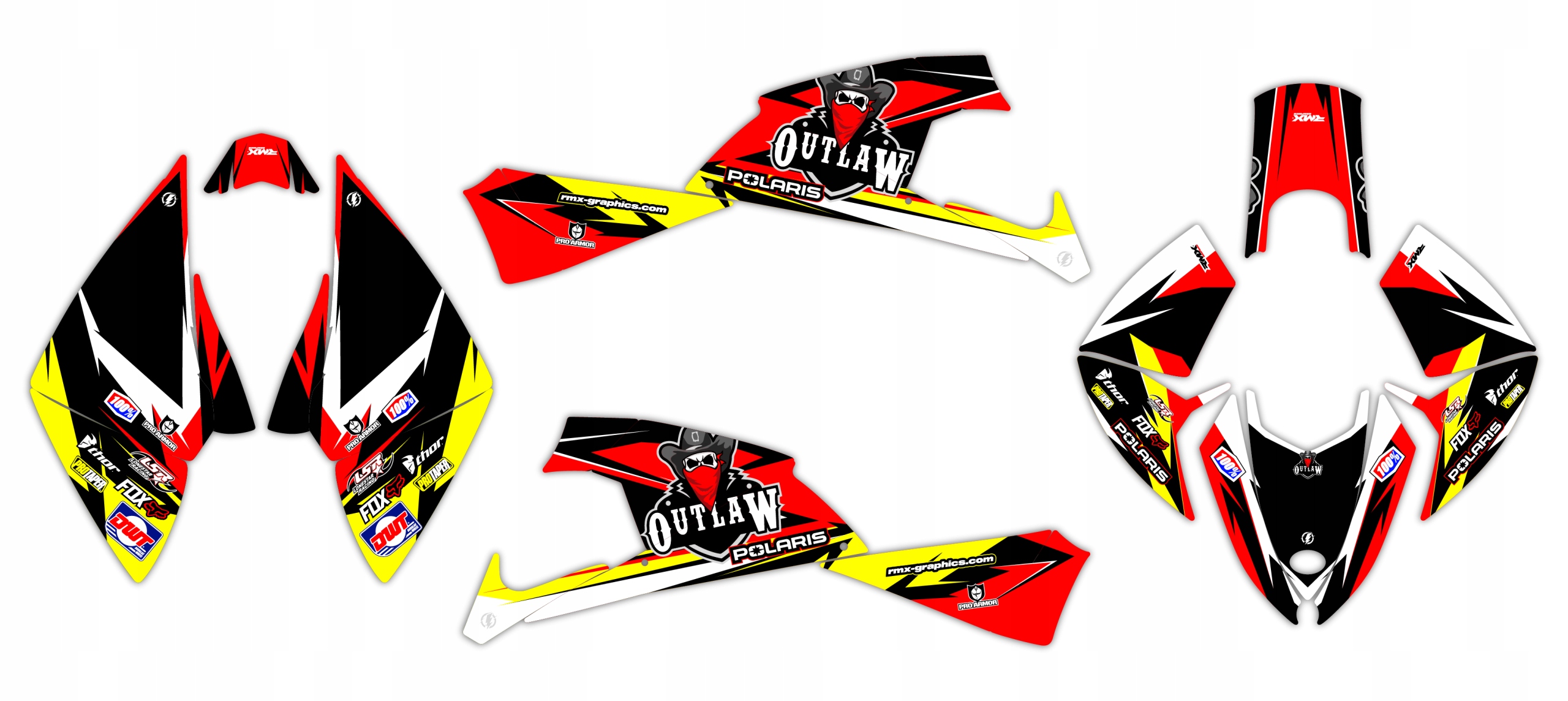 Dyha Nálepky štvorkolka Polaris Outlaw 450 500 525 2009-2012