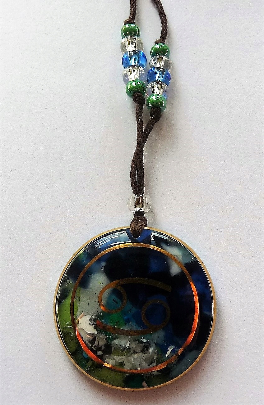 Skleněný přívěsek Náhrdelník Zvěrokruh Rak Benátské sklo