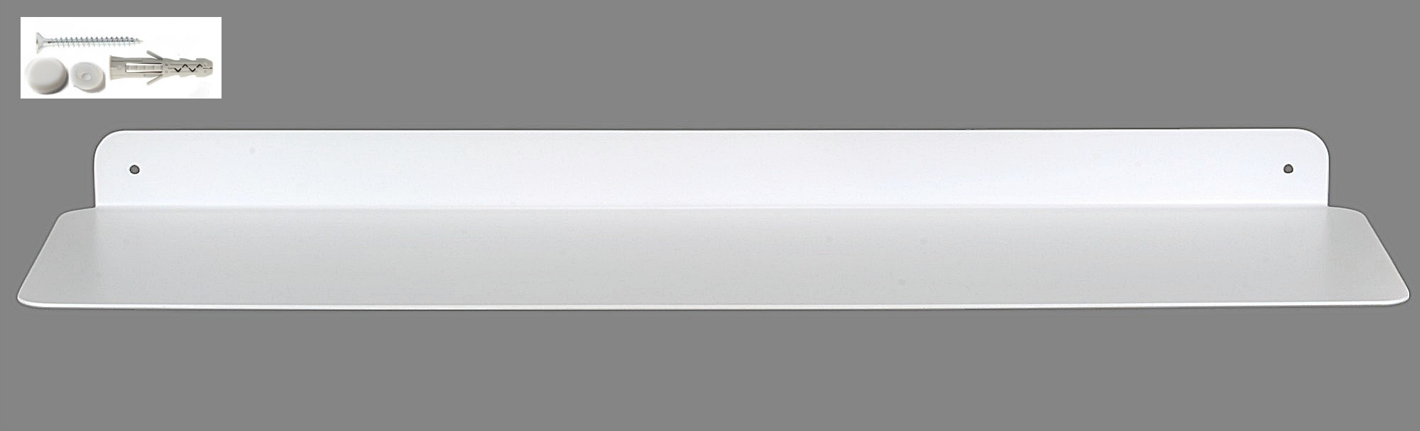 Półka 80x20x5cm Biała metalowa wisząca w nowoczesnym Loftowym stylu