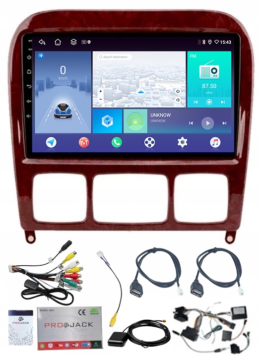 Rádio Navigácia Android Carplay Mercedes W220 1998-2005 4GB 64GB Sim