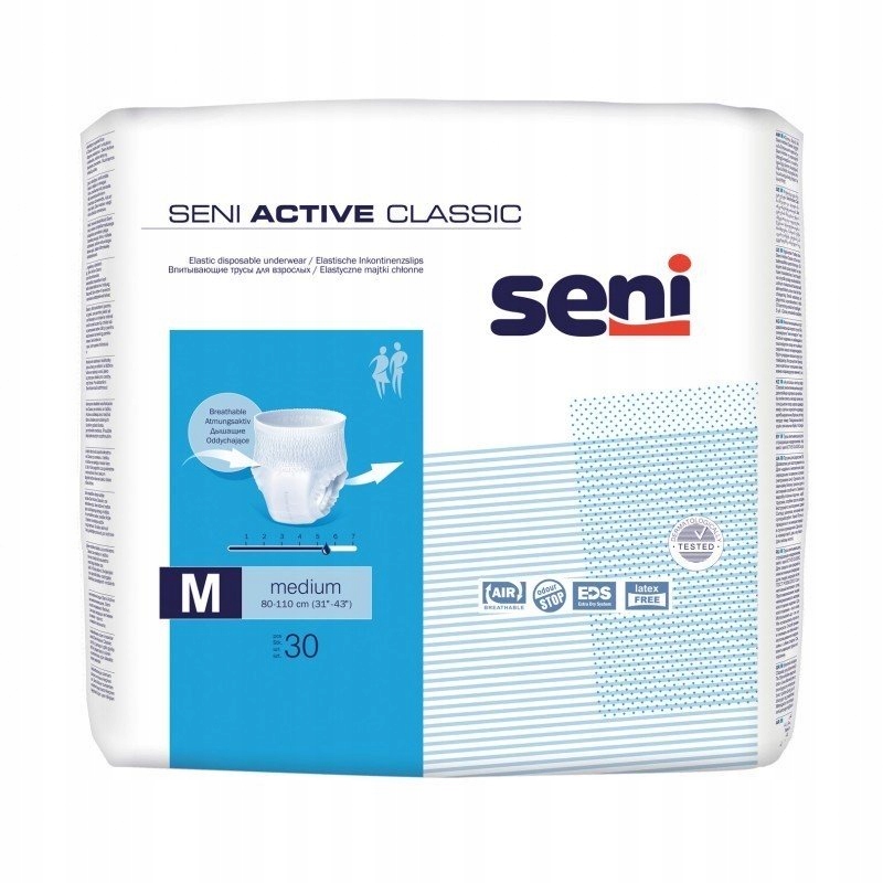 Seni Active normal 30 шт. Трусы впитывающие Seni Active, l, 100-135 см, 30 шт.. Впитывающие подгузники трусы