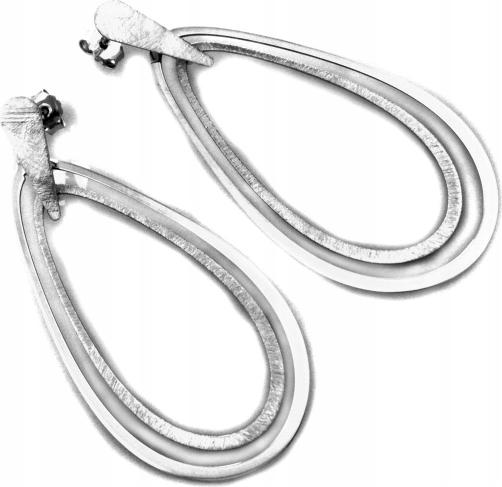 Stříbrné náušnice 925, jedinečný styl, dlouhé, tuhé, moderní se saténem