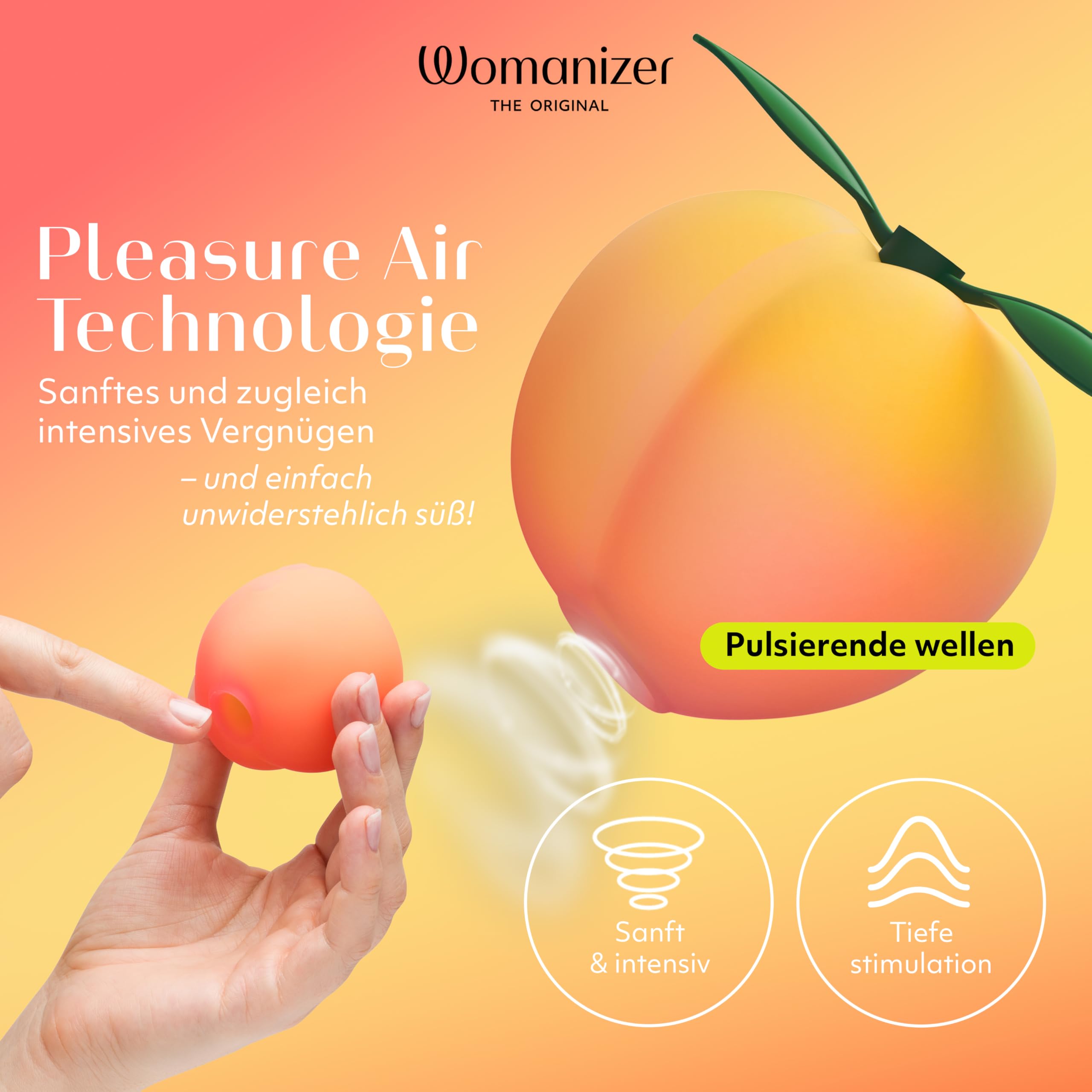 WOMANIZER Peach Wibrator Dla Kobiet i Par Klitoris Stymulator Erotyczny — miniatura 3