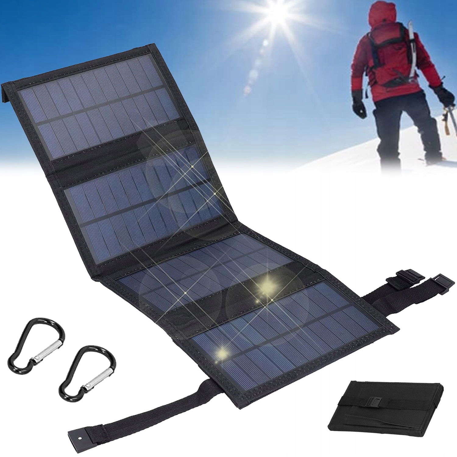 Ładowarka Solarna Usb 20W Wodoodporna Panel Słoneczny 5V