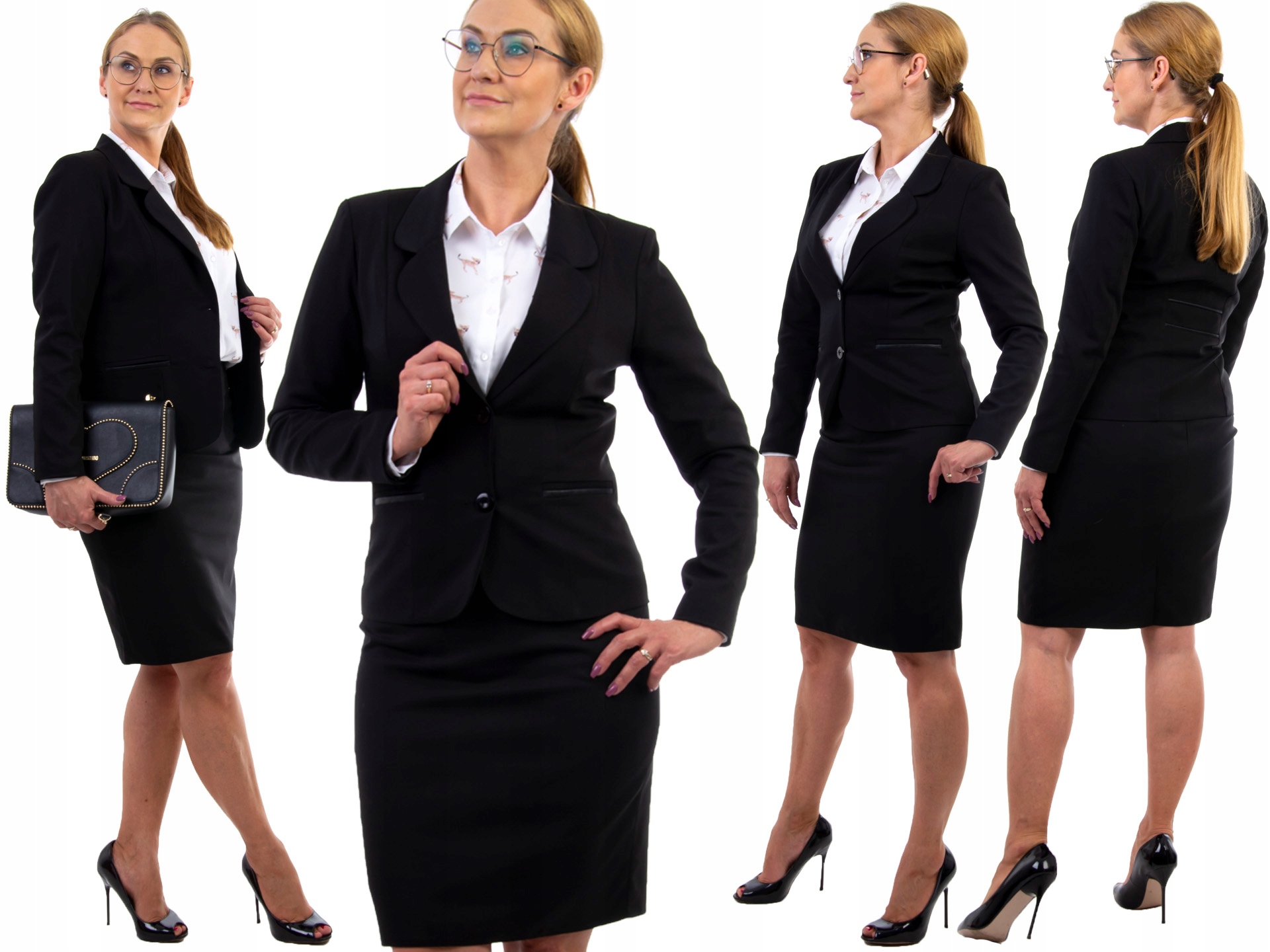 Z179 KOMPLET GARSONKA ZE SPÓDNICĄ CZARNY r. 54 EAN (GTIN) 5906228400491