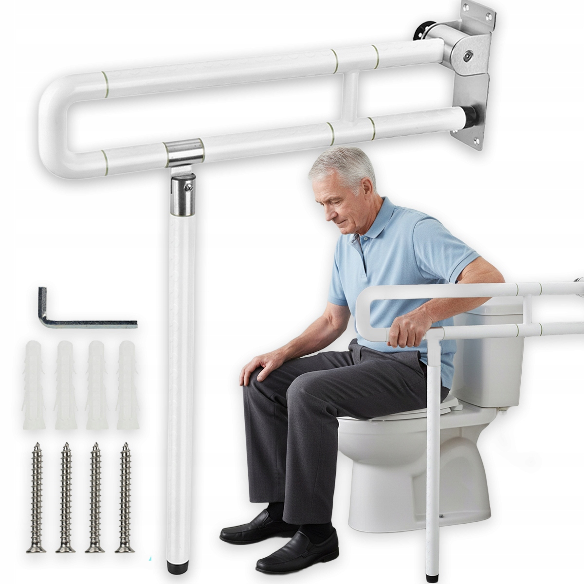 Uchwyt Składany 71.5CM Łazienkowy Niepełnosprawnych Produkt Max 200KG