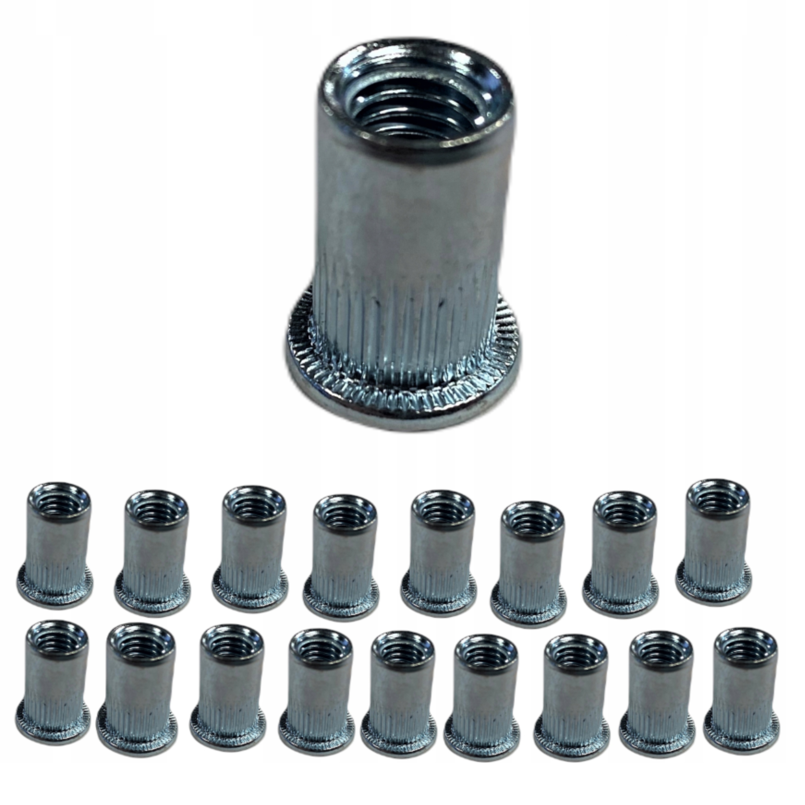 Nitonakrętka Stalowa M8 Lf Radełkowana 50 Sztuk Wysokiej Jakości