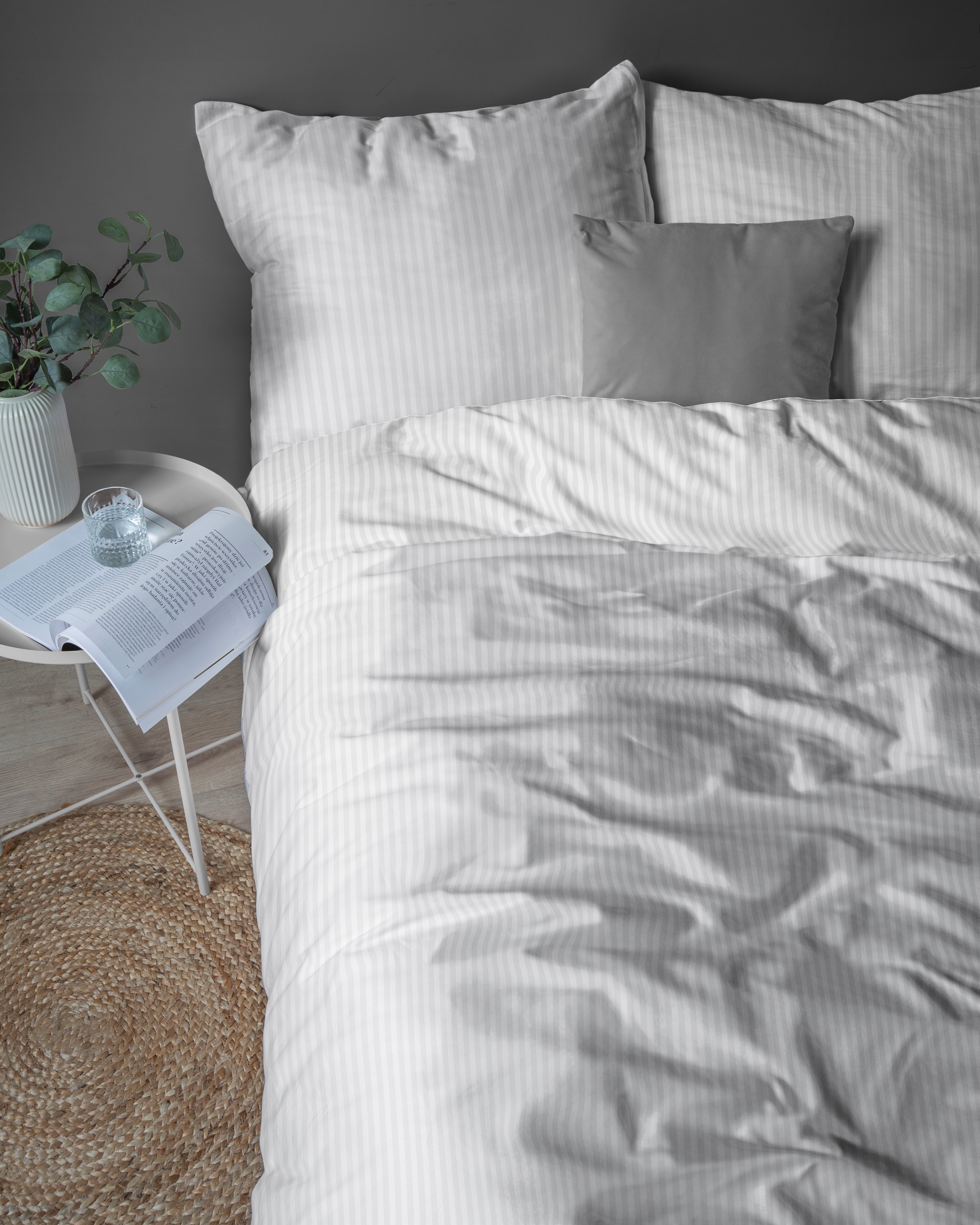 POŚCIEL 160x200 + 2 POSZEWKI BAWEŁNA SATYNOWA PURE PREMIUM BIAŁA ADAMASZEK Marka Detexpol