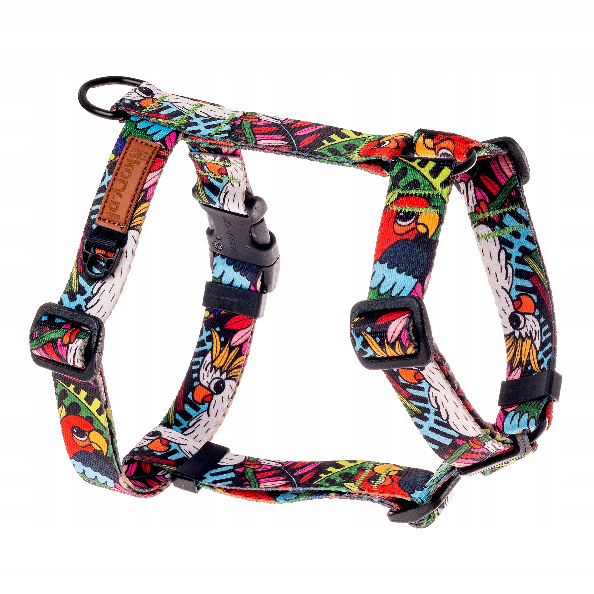 Bezpečné popruhy typu guard nastavitelné pro kočky Ukory Barevné džungle