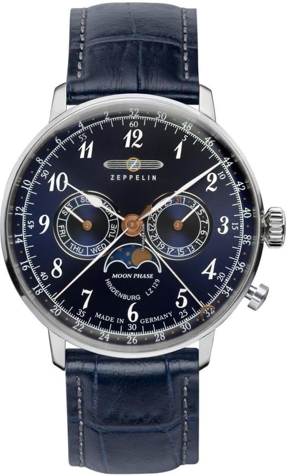 Nový originální Pánské hodinky Zeppelin LZ129 Hindenburg 7036-3 Moon Phase