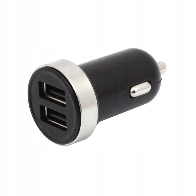 Ładowarka samochodowa do telefonu USB 1A + 2.1A CZARNA do Samochodu 2xUSB A Producent inny
