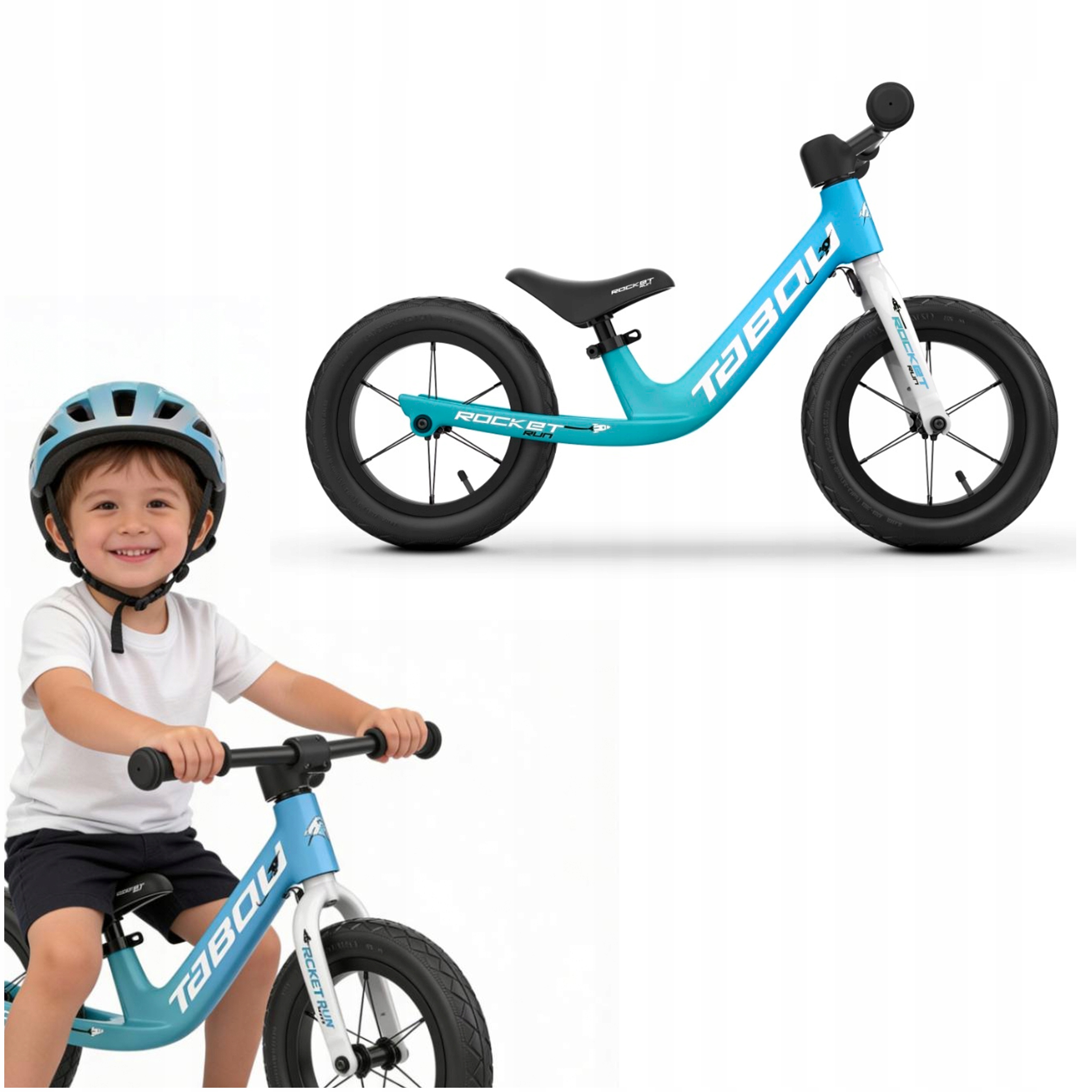 Rower Dziecięcy Biegowy Lekki 3,2 Kg 12 Cali Niebieski Dla Dzieci Stabilny