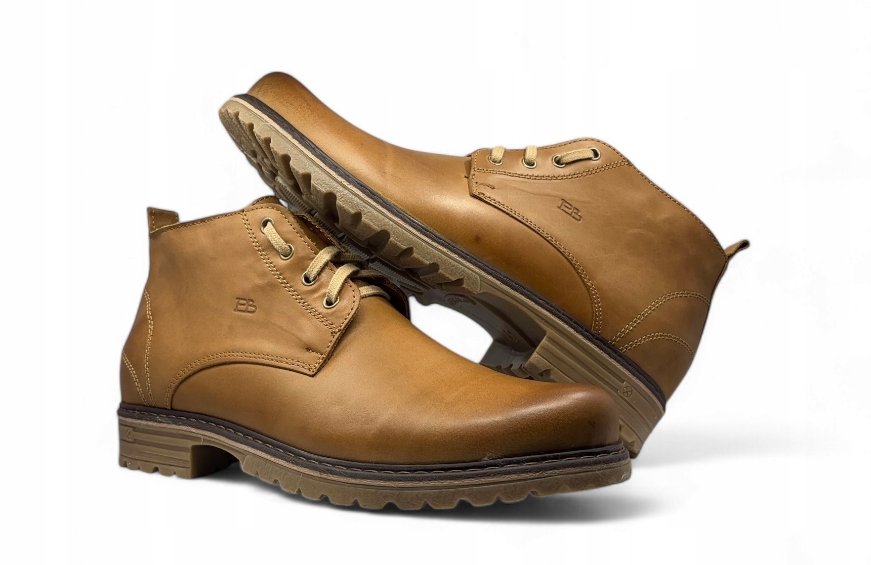 Trzewiki męskie model 2119 Polbut- skóra naturalna rozmiar 41 Kod producenta PB 2119 camel