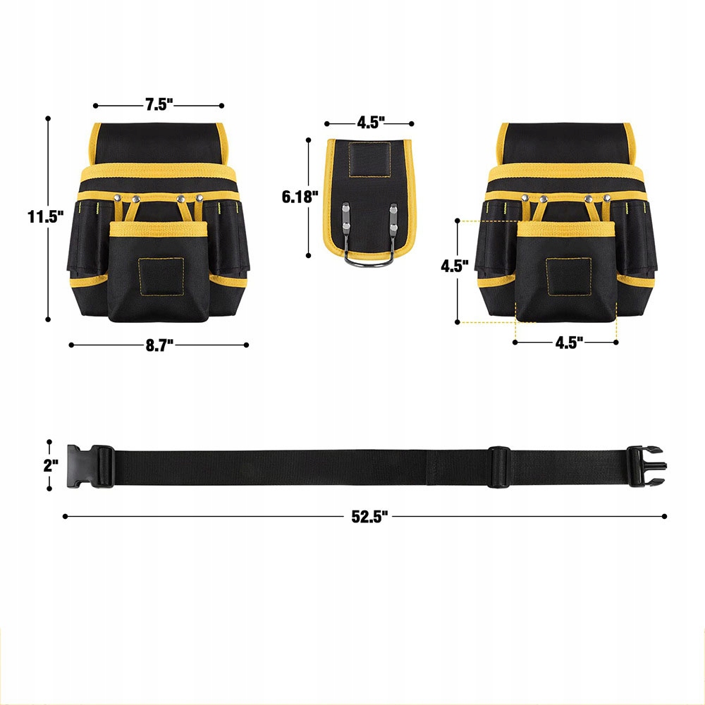 PAS NARZĘDZIOWY DEKARSKI MONTERSKI WIELE KIESZENI Marka Bedee