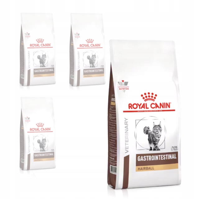 Levně Royal Canin Veterinary Gastrointestinal Hairball 4x400g Suché Krmivo Pro Kočky