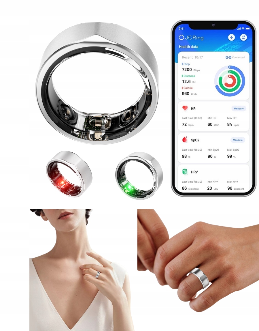 Smart Ring Inteligentný titánový prsteň Cgm Cukor Hr Tepová frekvencia Veľkosť 12