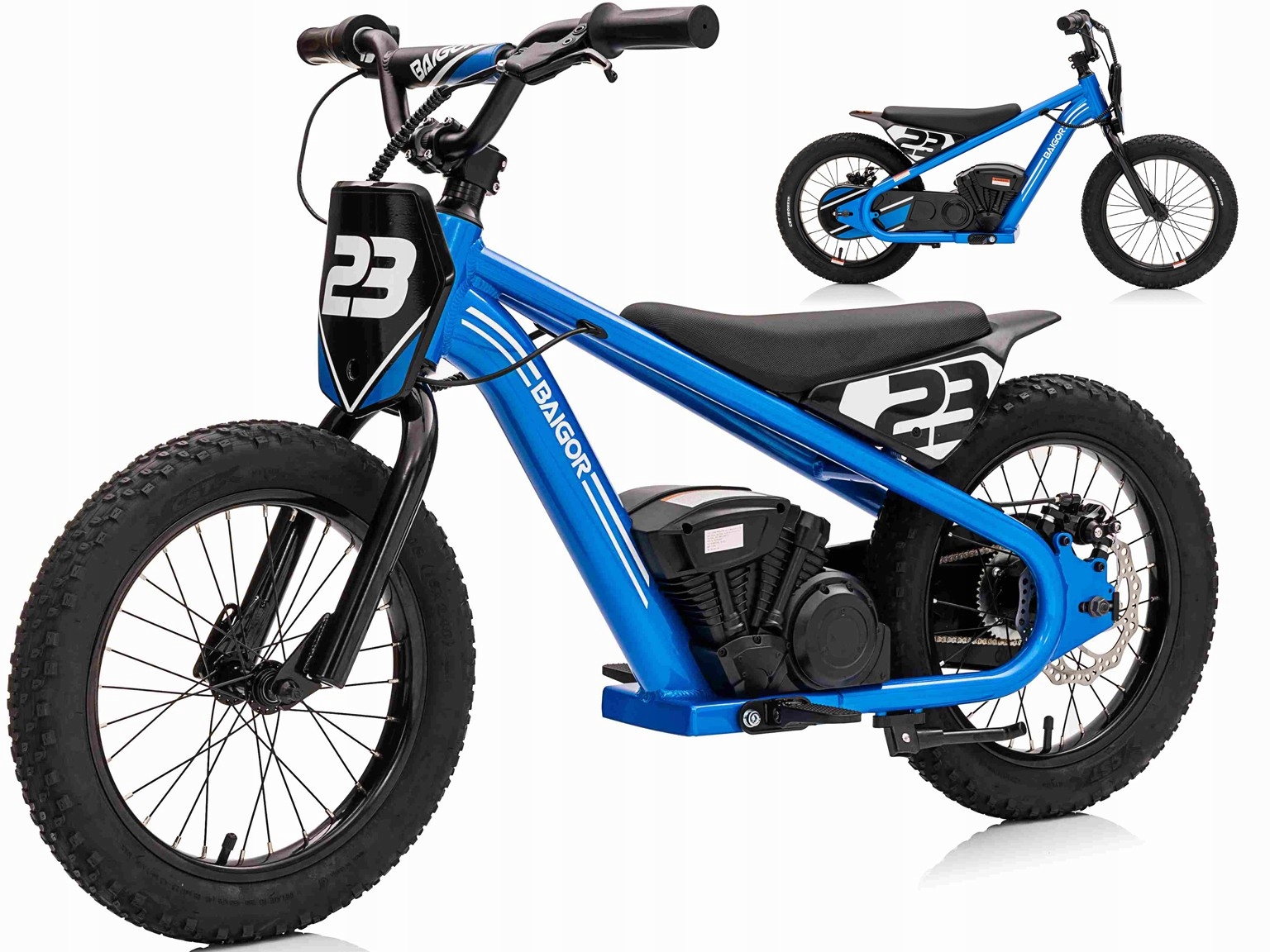 motorek elektryczny dla dzieci Baigor mocny silnik 250W pompowane koła