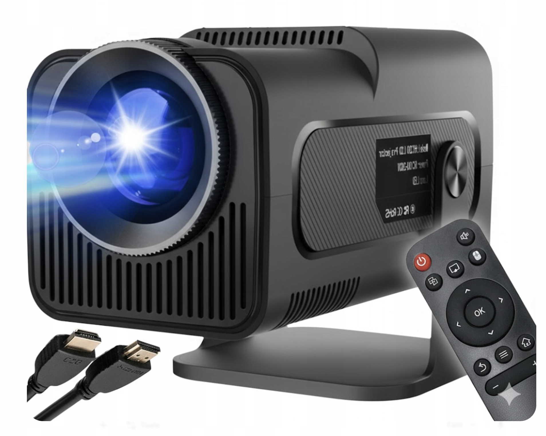 Projektor HY320 Android Tv Wifi Přenosný Reproduktor Otočný Do 150"