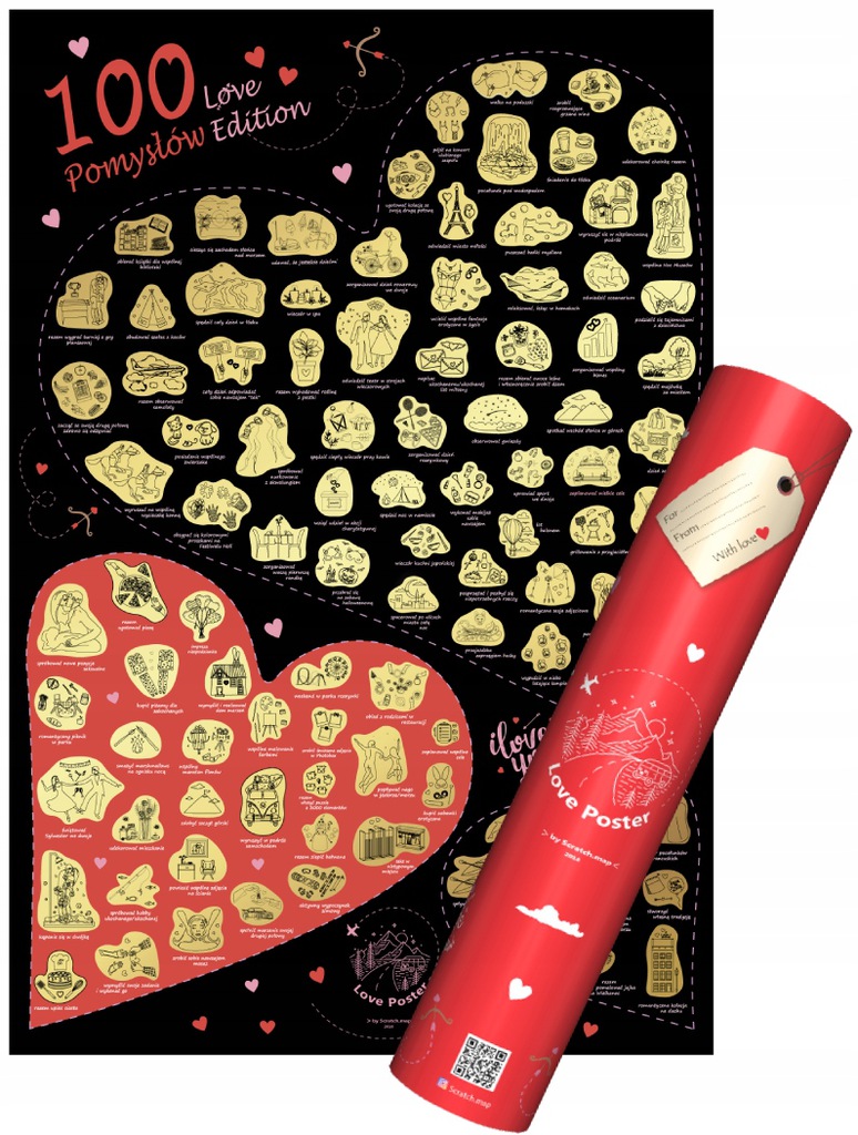 

100 Pomysłów Mapa Zdrapka Dla Dwojga Love Edition