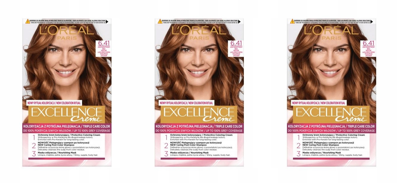 L'Oreal Paris barva na vlasy Excellence 6.41 3ks