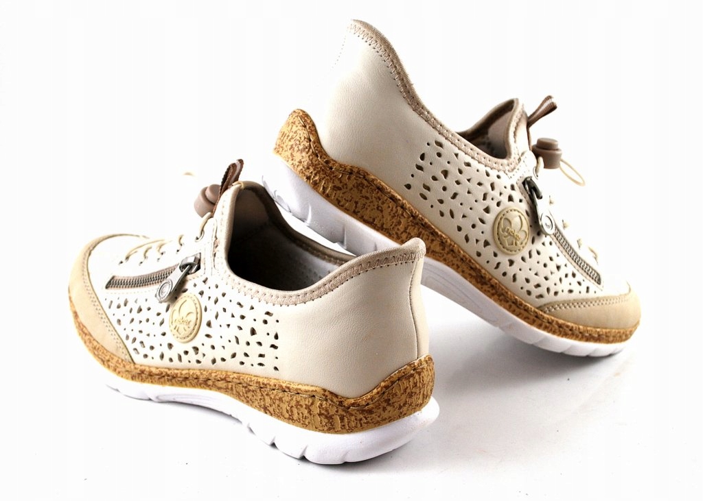 RIEKER N42V3 Półbuty sportowe damskie beżowe R.38 Rozmiar 38