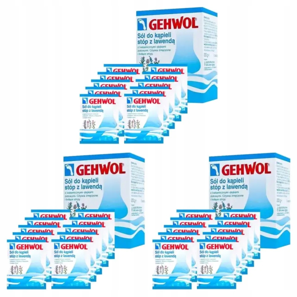 3x Gehwol, Sól do kąpieli stóp z lawendą,10 saszetek