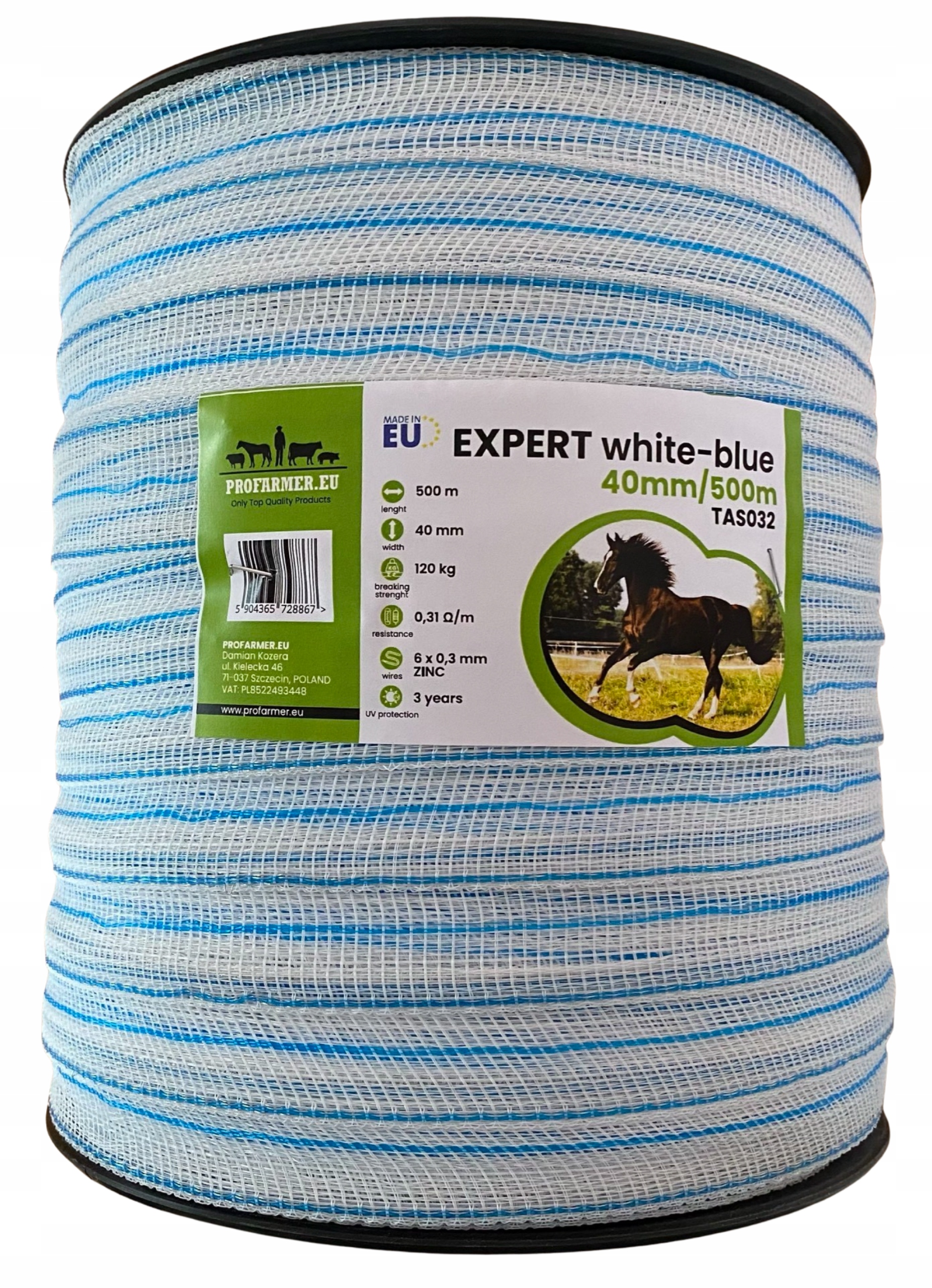 

Taśma pastuch Ogrodzeniowa Dla Koni 40mm/500 m