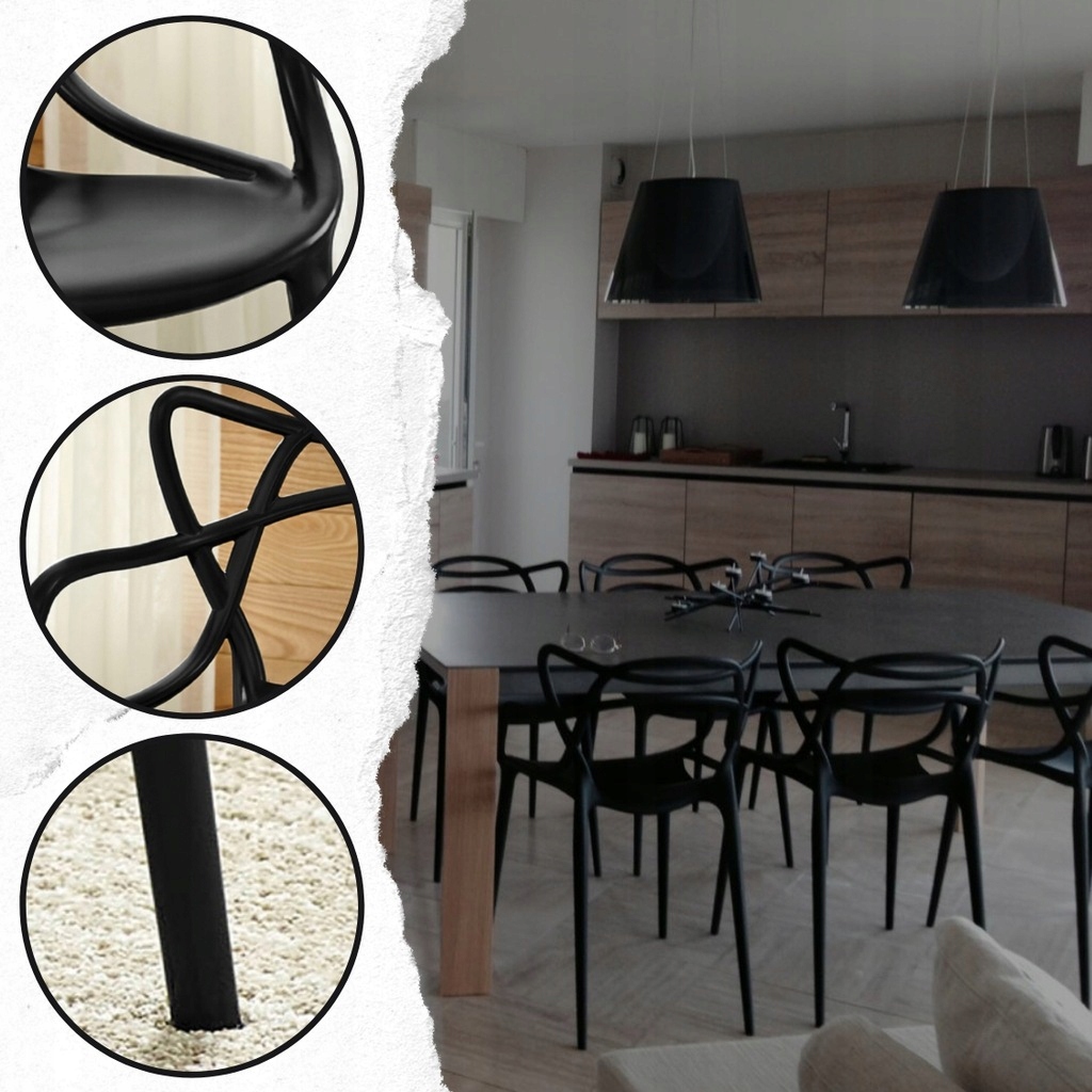 KRZESŁO AŻUROWE NOWOCZESNE SALON JADALNIA TARAS Szerokość siedziska 40 cm