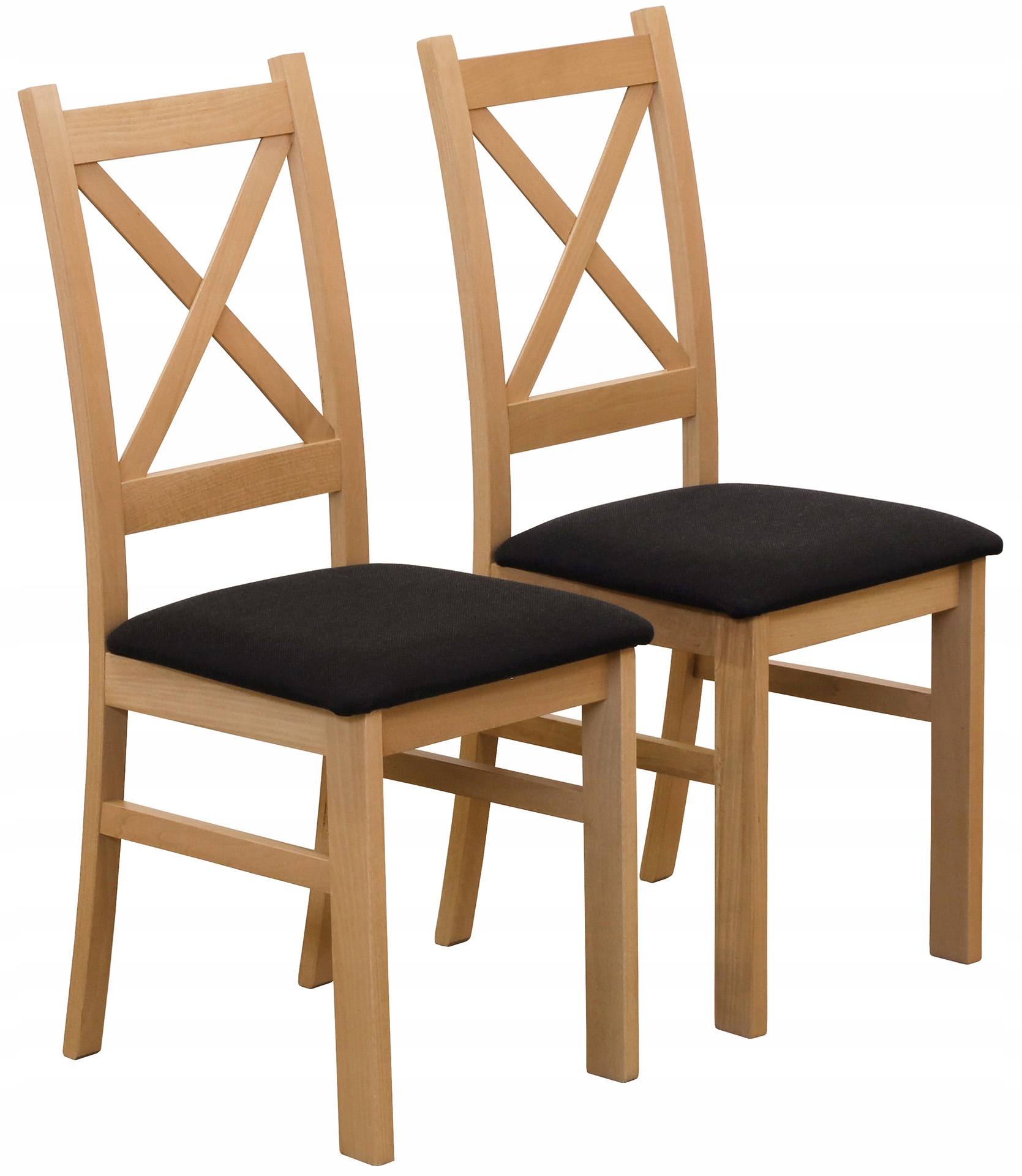 Sada 2x Čalouněná židle do obývacího pokoje kuchyně Dub Artisan/Černá