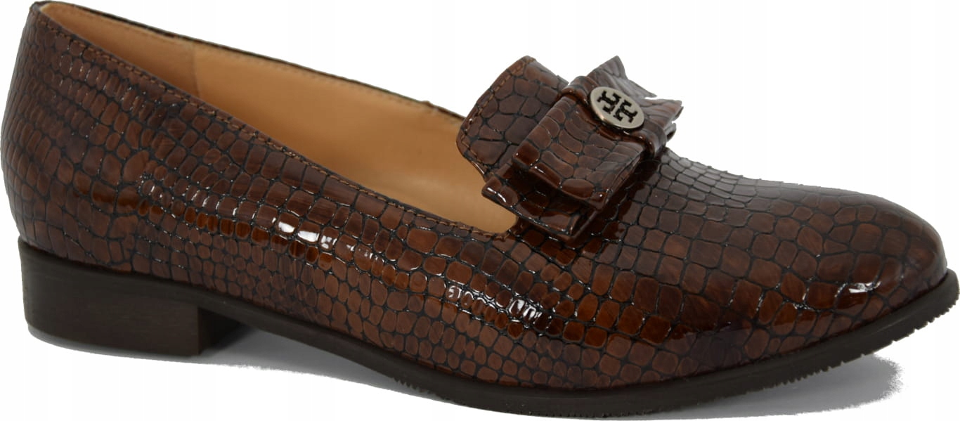Mokasyny Damskie Modne Buty Brąz 452 39