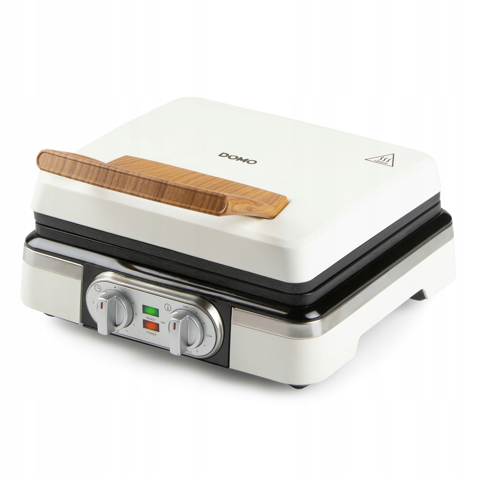 Domo DO9280W Vaflovač, 1520 W, 2 velké vafle, regulace teploty, bílá barva