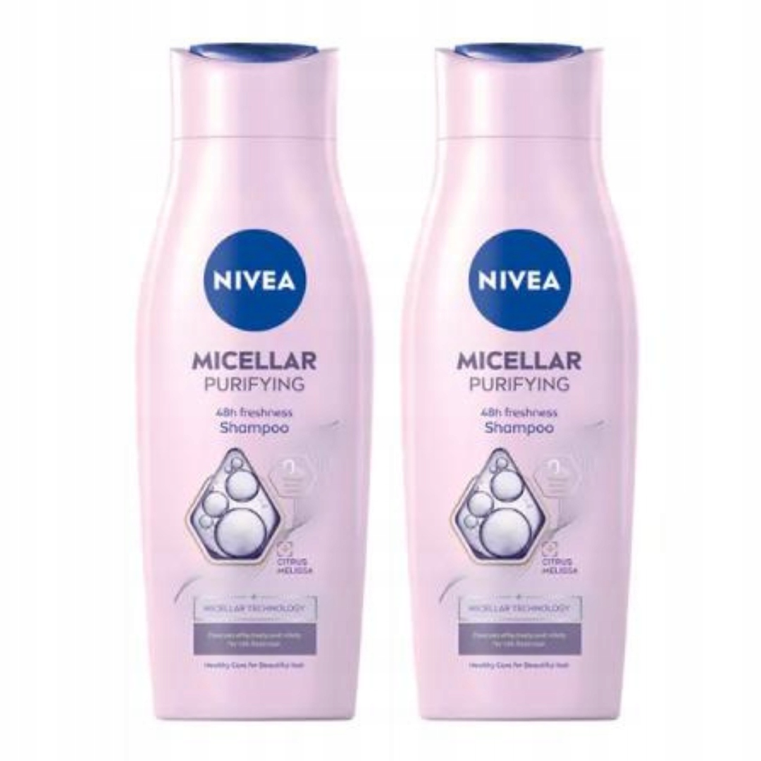 Szampon Do Włosów Nivea Micelarny Oczyszczający Micellar Puryfing 400 ml x2