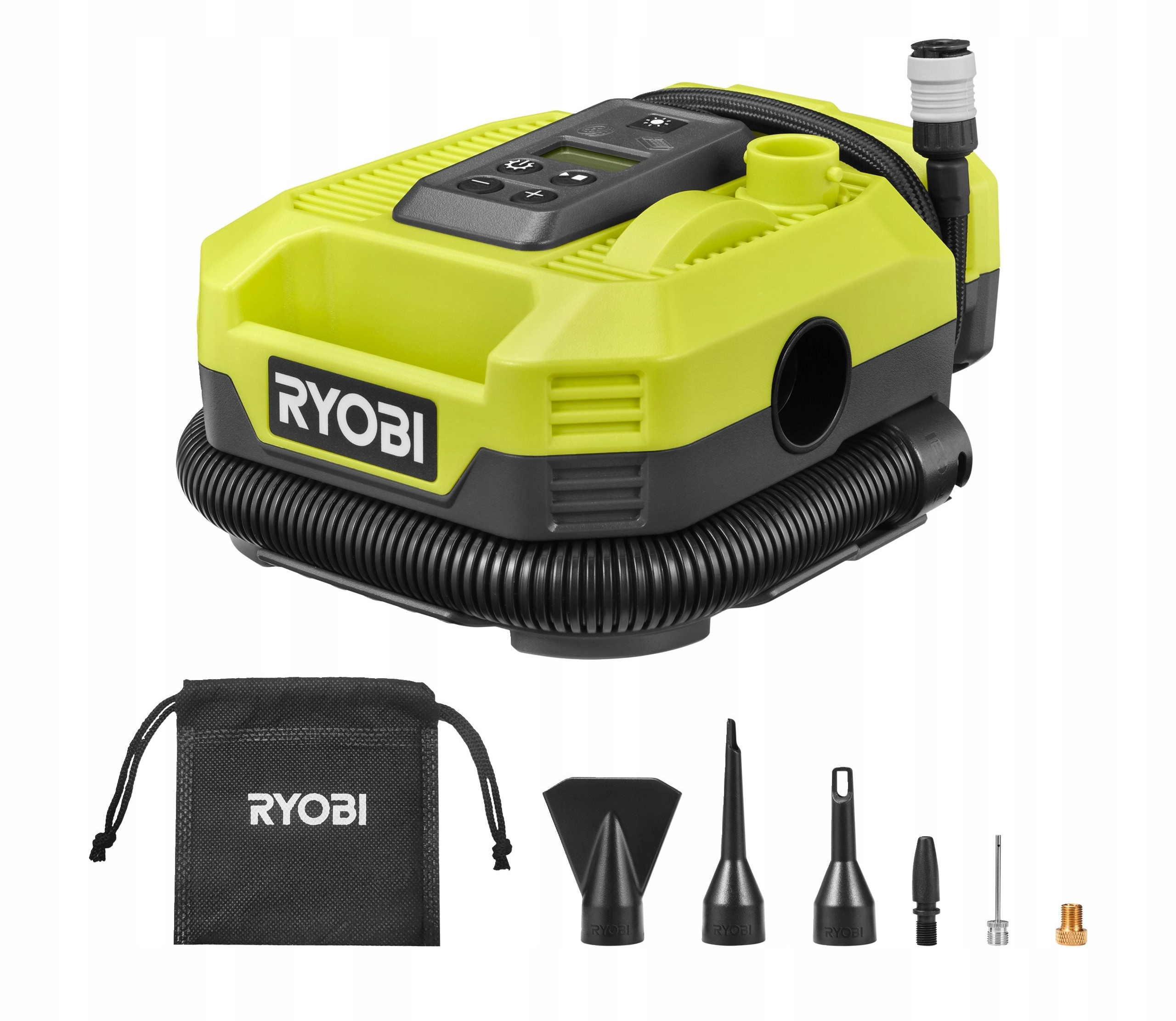 Ryobi RMI18-0 Kompresor akumulatorowy One+ 18V 160PSI/11bar Solo +akcesoria