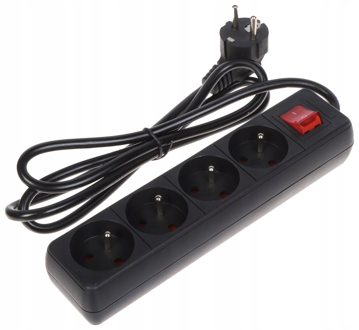 LISTWA ZASILAJĄCA PR-1.5M-4G-SW/B (4 GNIAZDA) 1.3 m