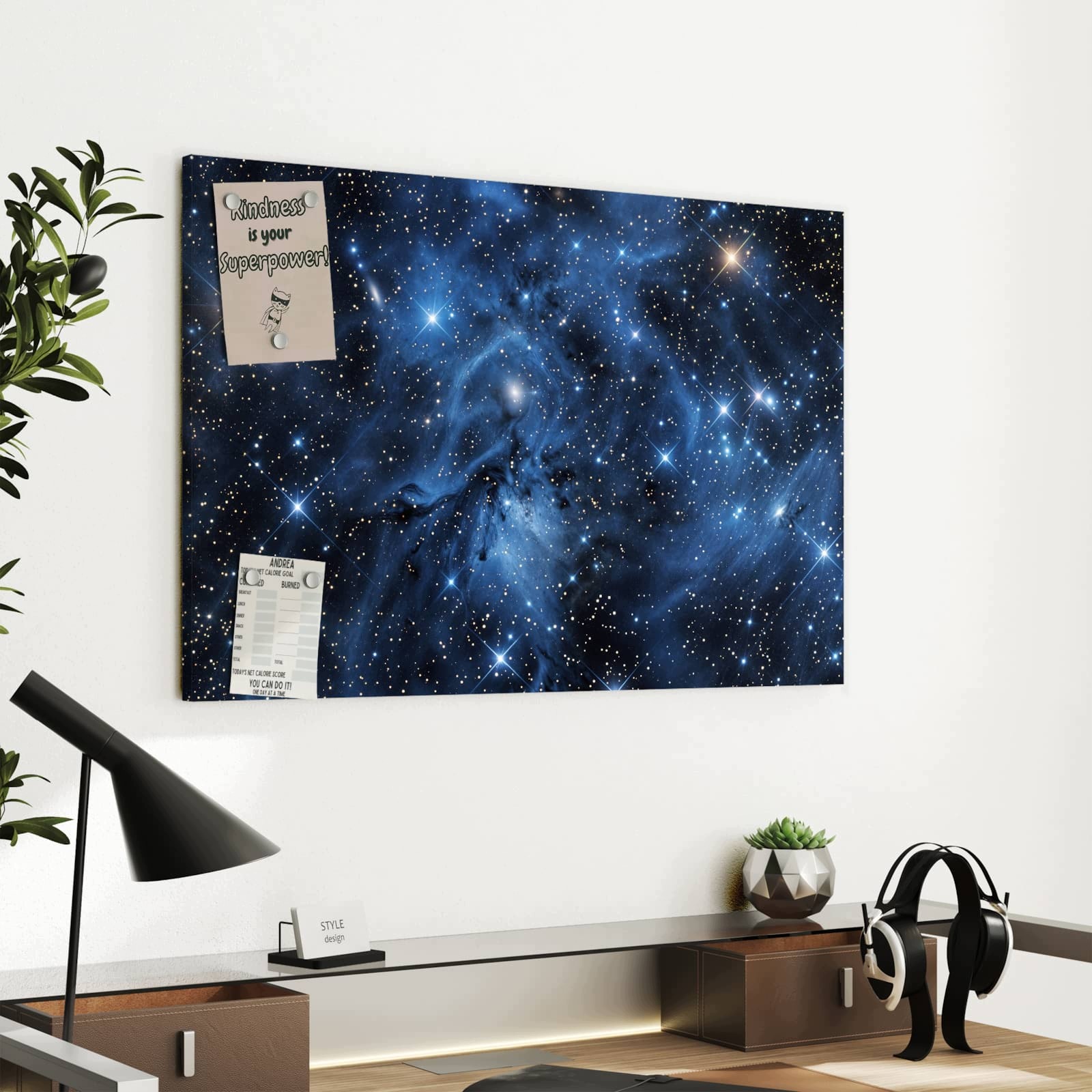 Magnetická tabule Jemné Hvězdné obloha 60 × 40 cm