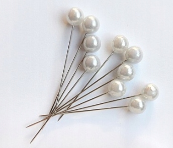 

Szpilki dekoracyjne z Perłą białe 10mm,72szt. Ślub