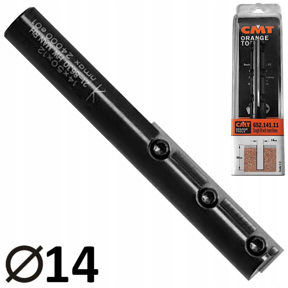 Cmt Frez do drewna 14mm na płytki wymienne trzpień 12mm do płyty 652.141.11