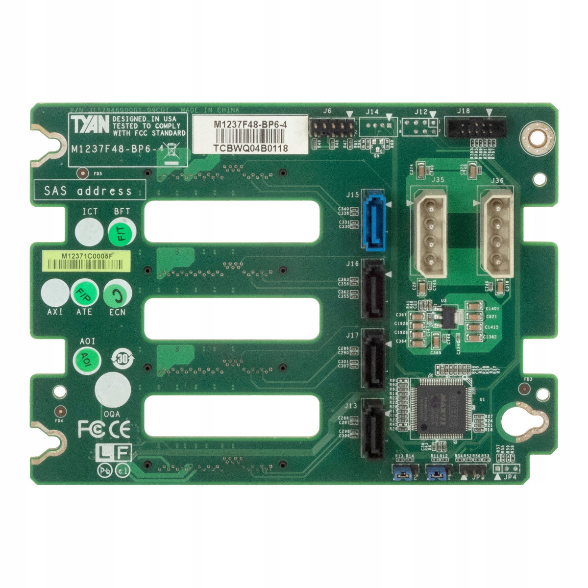 Tyan M1237F48-BP6-4 4-PORT Sas/sata Backplane