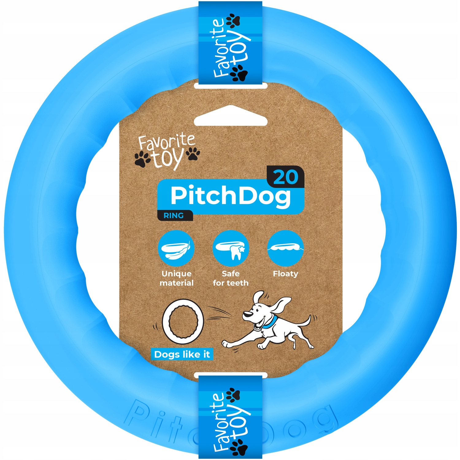 

PitchDog pierścień do aportowania, 20 cm, Błękitny