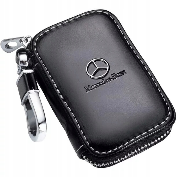 

Piękne Etui brelok na kluczyk Mercedes chrom Skóra