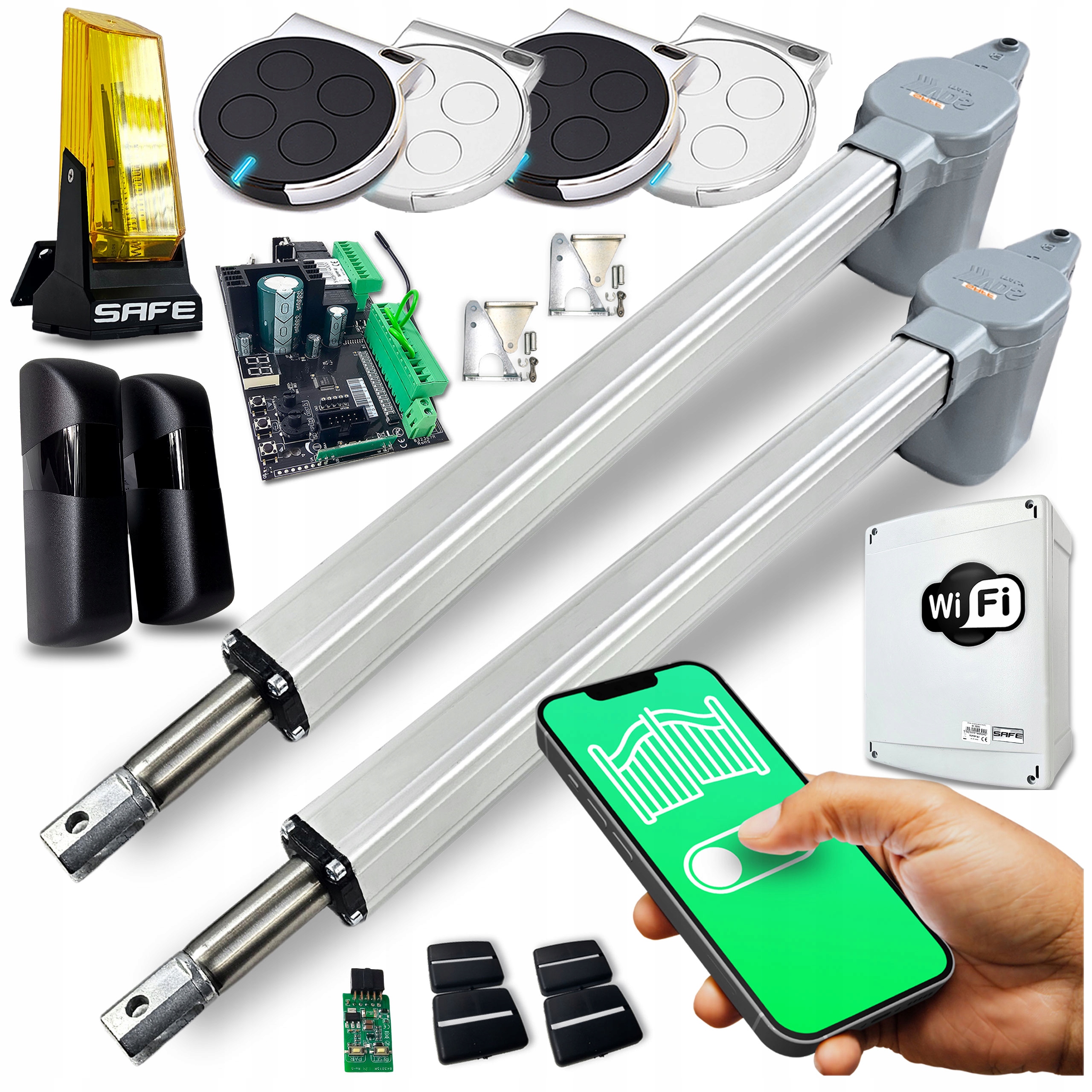 Set Pohon pro Dvojkřídlovou bránu 7 m 400 kg Wifi Automat lampa ovladače