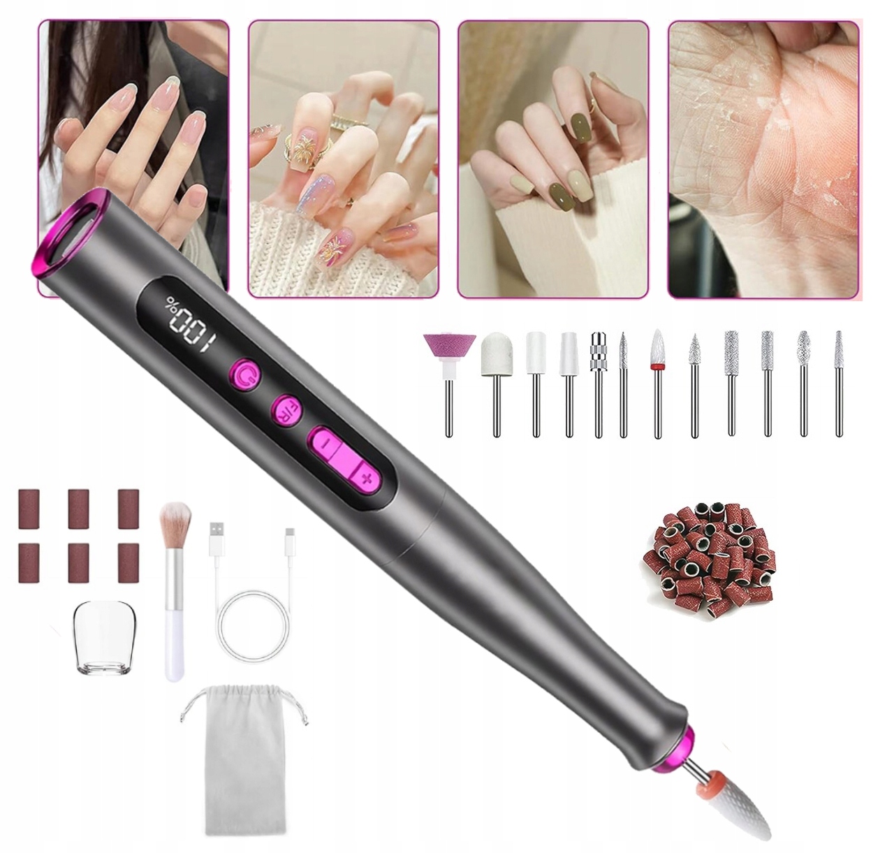 Kompaktní Bruska Na Nehty Manikúra Pedikúra Mini Pen