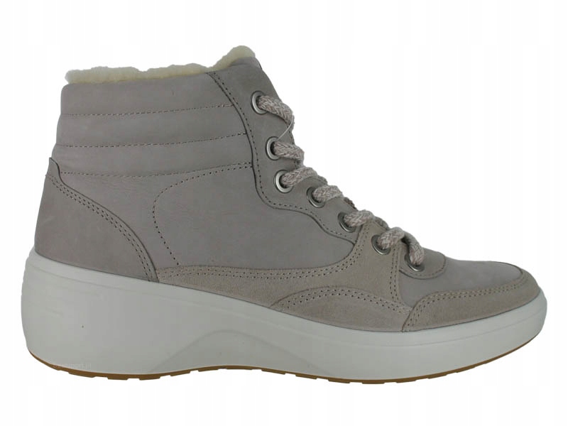Kotníkové Boty Ecco Soft 7 šedé kožené zimní zateplené 36