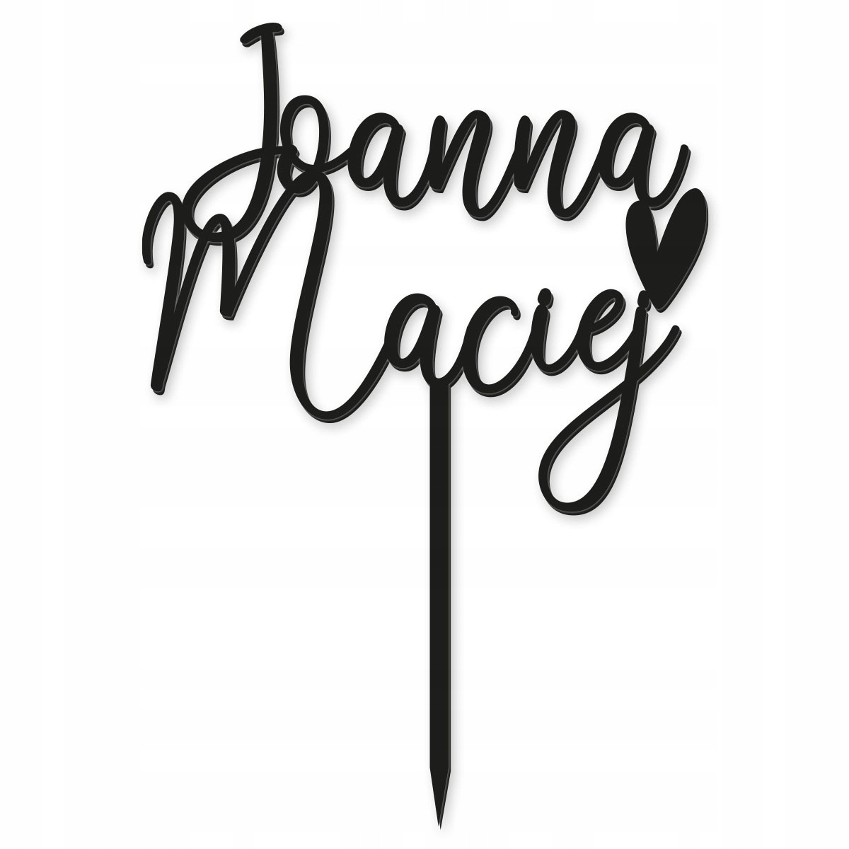 TOPPER ŚLUB WESELE IMIONA NAPIS DEKOR TORT CZARNY Rodzaj topper