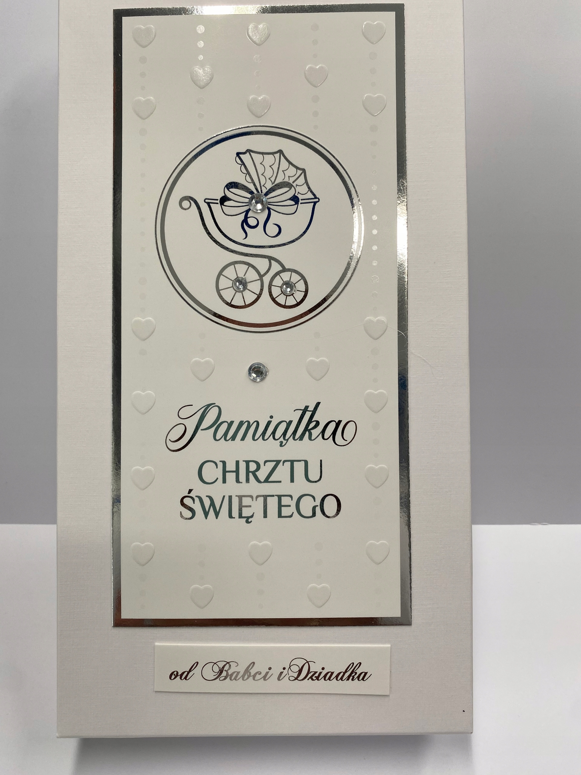 Pudełko Kartka W dniu Chrztu Św od Babci i Dziadka