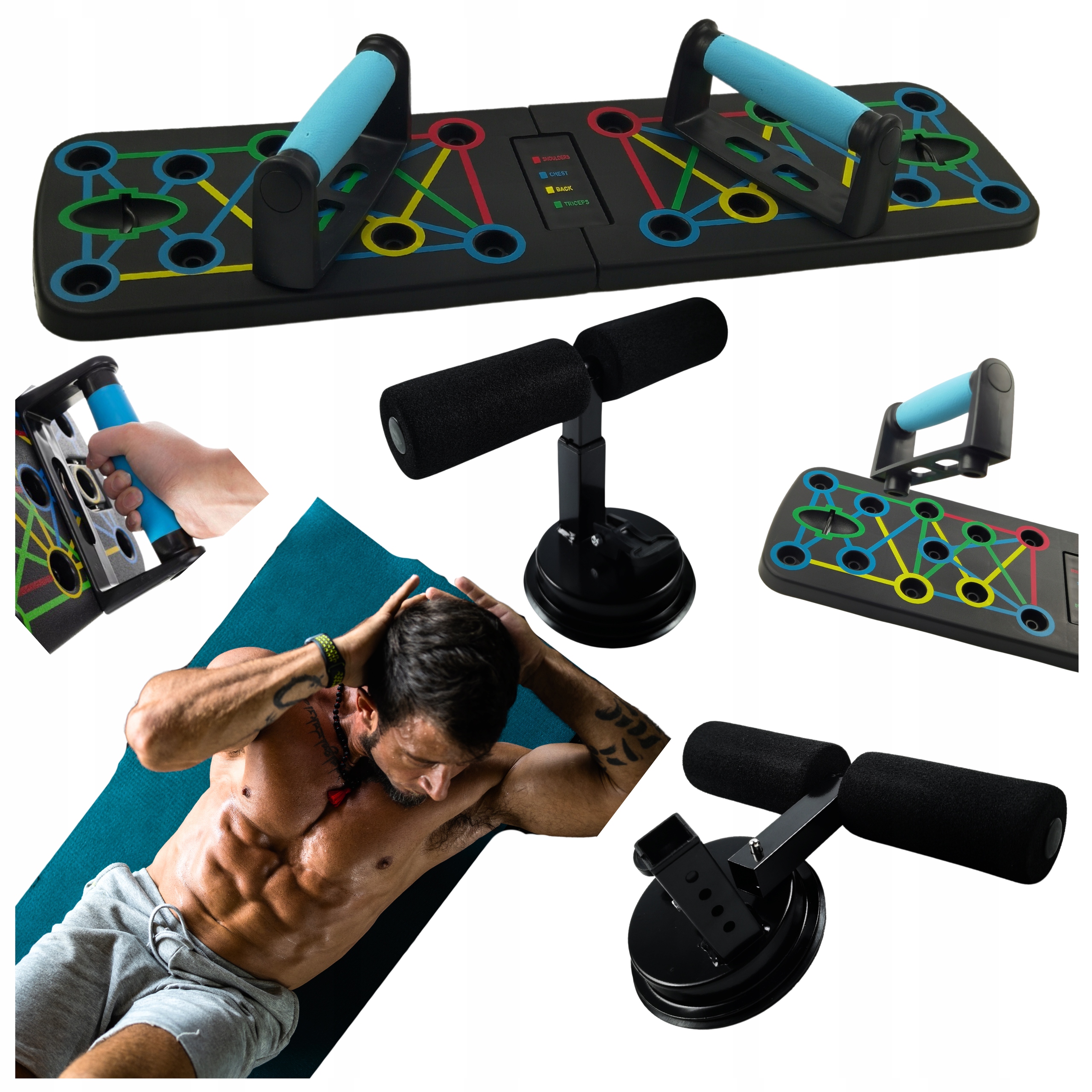 Deska Do Ćwiczenia Pompek Push Up 16w1 Uchwyt Do Robienia Brzuszków Fit