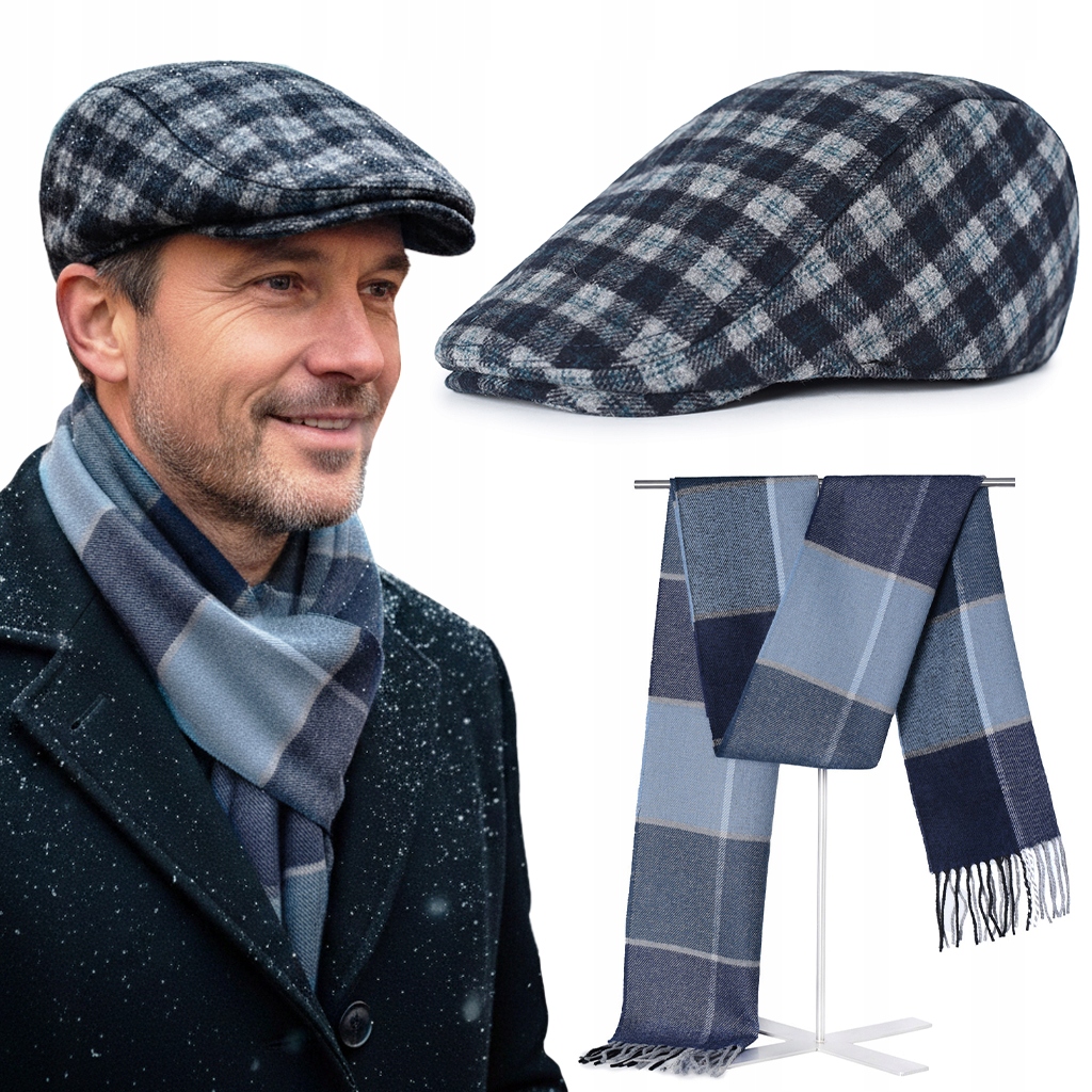 Pánský kabát s vlnou a šálou Pako Jeans Elegantní komplet pro něj