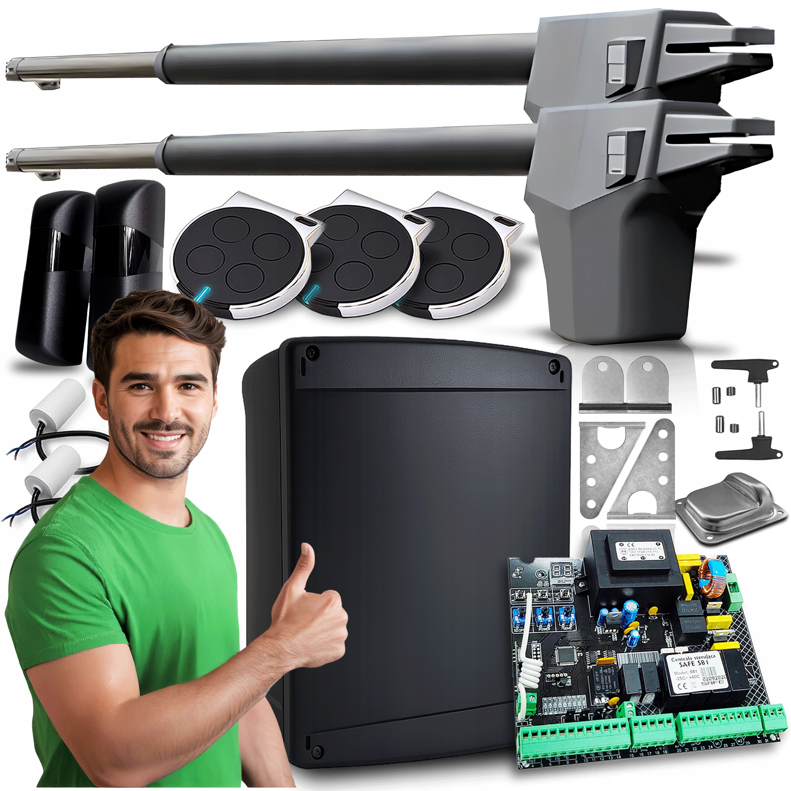 Pohon pro dvoukřídlou bránu Set automat ovladače pohon 8,6 m 400 kg